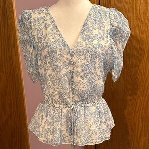 1. State Floral Blue and White Women's Top size medium.